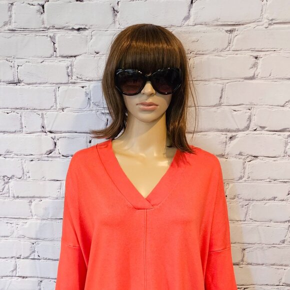 ANN TAYLOR - Silk blend - Comfy orange pullover v-neck dolman sweater - Picture 4 of 8